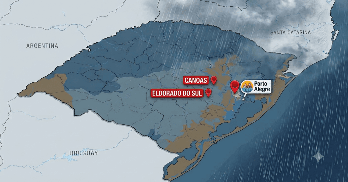 Temporal com granizo deixa centenas de desalojados e provoca destruição em cidades do Rio Grande do Sul