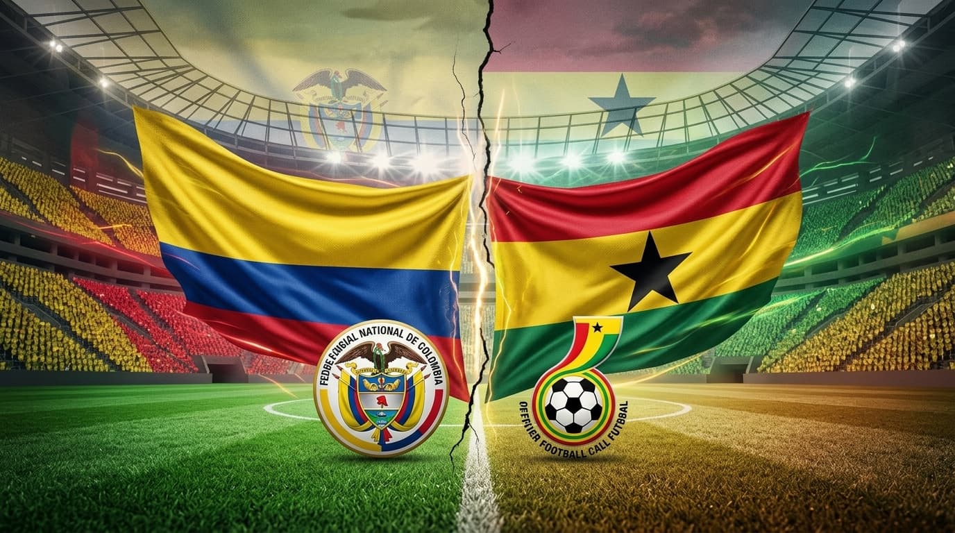Colômbia x Gana ao vivo hoje! Onde assistir, gols, melhores momentos, horário e escalações