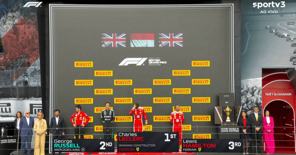 Leclerc vence em Silverstone, corrida termina sob safety car e Bortoleto volta a pontuar na F1