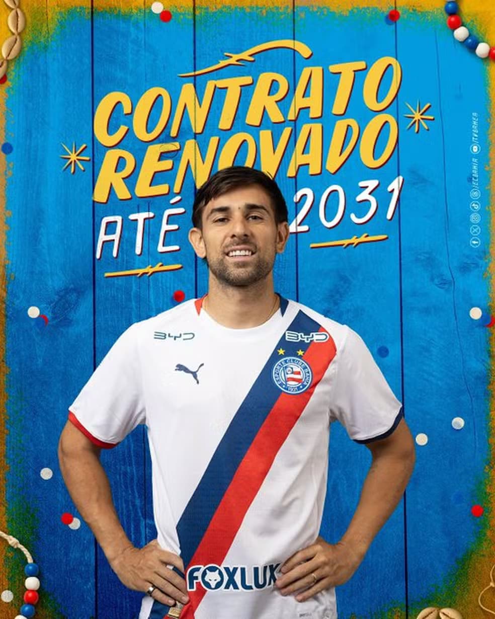 Bahia renova contrato de Nico Acevedo até dezembro de 2031