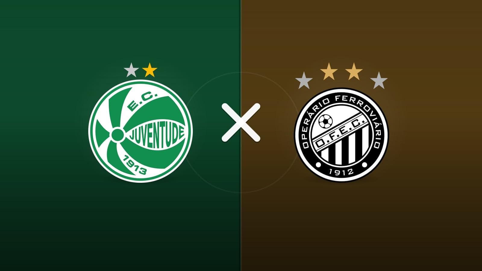 Juventude x Operario-PR jogam hoje às 20h45 pela Serie B. Foto: Diário 24 Horas / Montagem