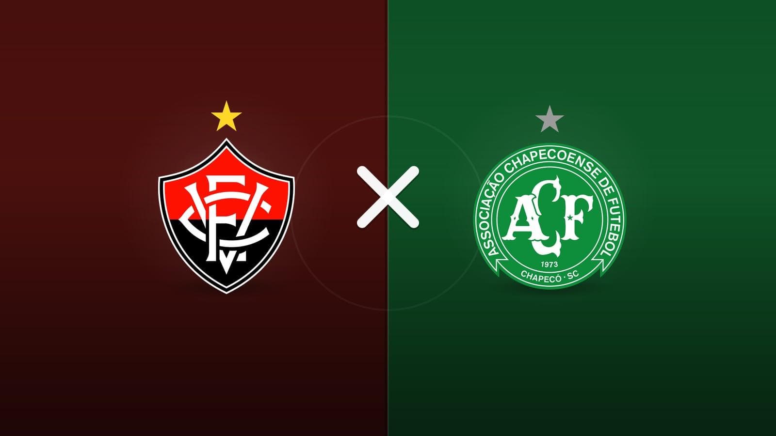 Vitória x Chapecoense jogam hoje às 20h00 pela Serie A. Foto: Diário 24 Horas / Montagem