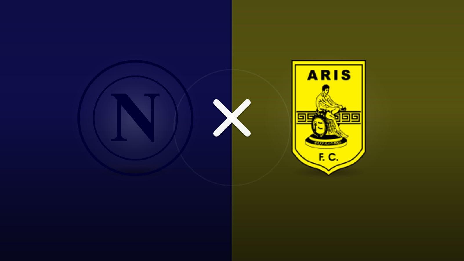 Napoli x Aris Thessalonikis jogam hoje às 16h00 pela Friendlies Clubs. Foto: Diário 24 Horas / Montagem