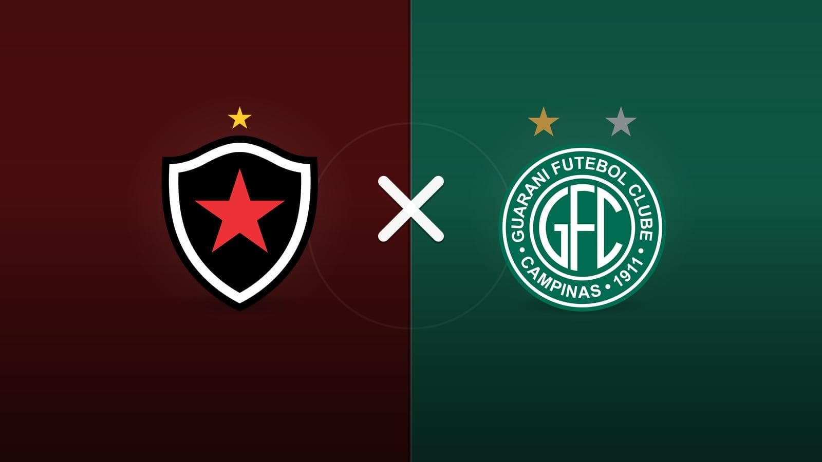 Botafogo PB x Guarani Campinas jogam hoje às 17h00 pela Serie C. Foto: Diário 24 Horas / Montagem