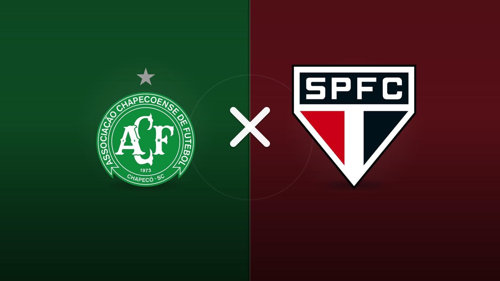 Chapecoense x São Paulo jogam hoje às 18h30 pela Serie A. Foto: Diário 24 Horas / Montagem