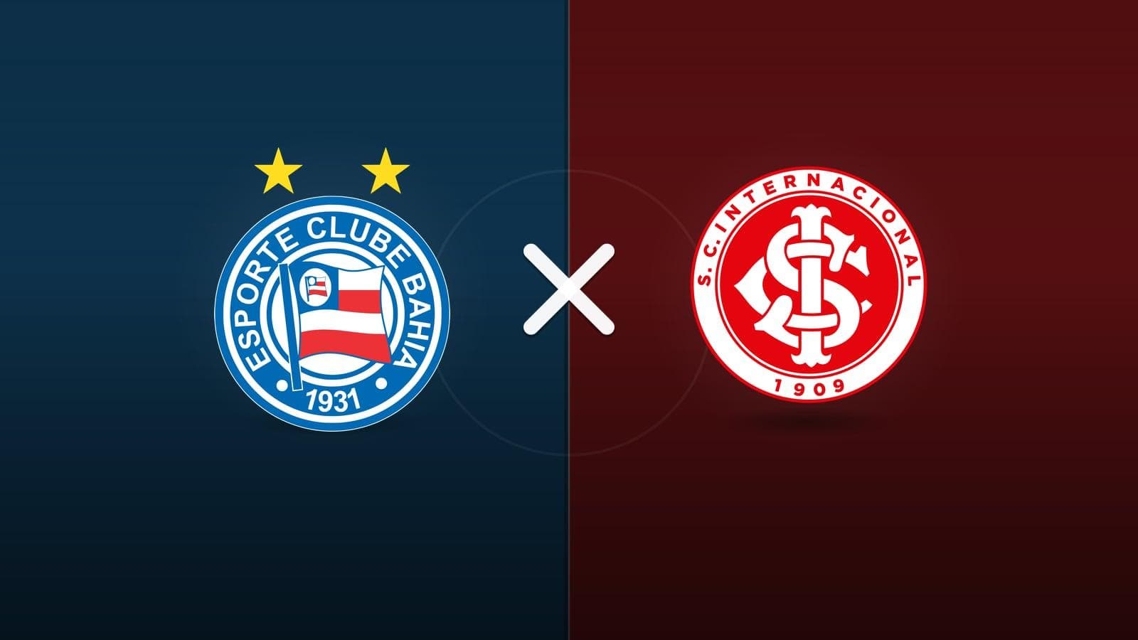 Bahia x Internacional jogam hoje às 19h30 pela Serie A. Foto: Diário 24 Horas / Montagem