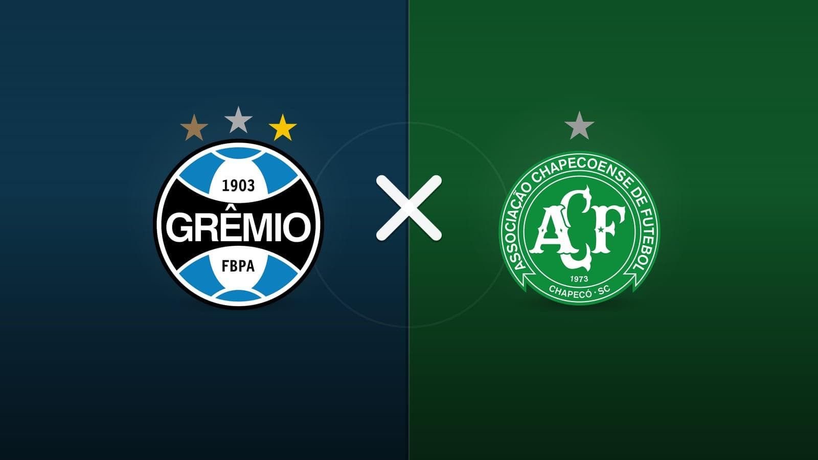 Grêmio x Chapecoense jogam hoje às 18h30 pela Serie A. Foto: Diário 24 Horas / Montagem