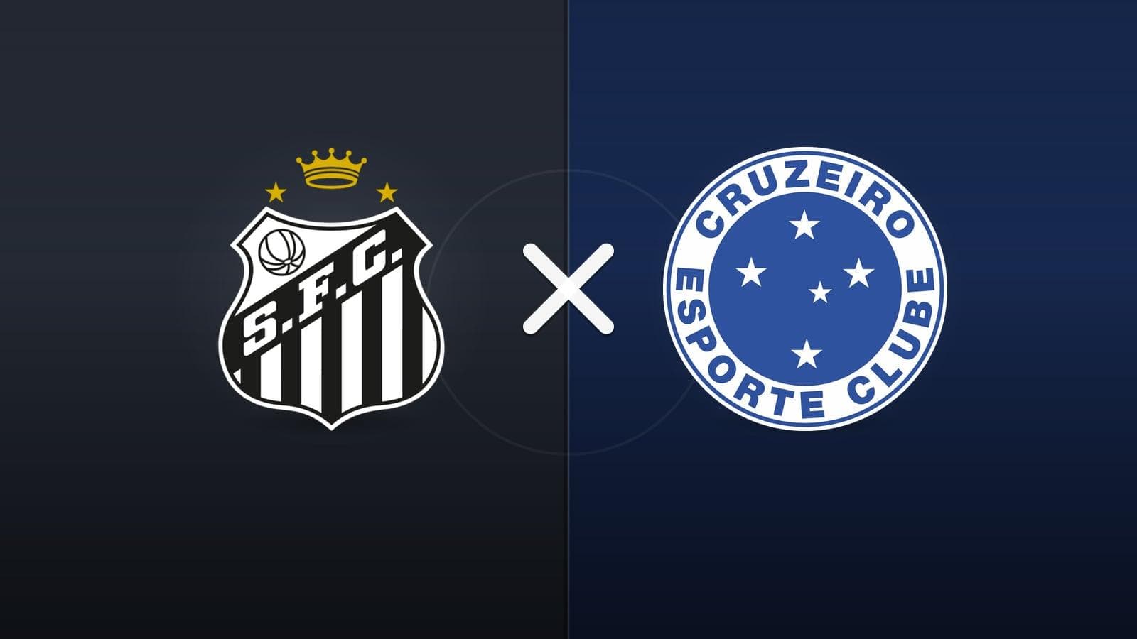 Santos x Cruzeiro jogam hoje às 21h00 pela Serie A. Foto: Diário 24 Horas / Montagem
