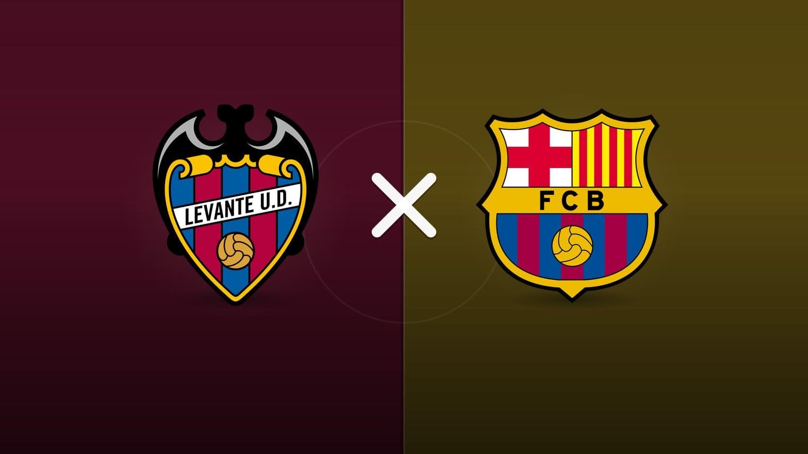Levante x Barcelona jogam hoje às 11h15 pela La Liga. Foto: Diário 24 Horas / Montagem