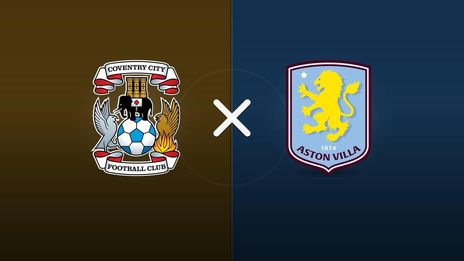 Coventry x Aston Villa jogam hoje às 16h00 pela League Cup. Foto: Diário 24 Horas / Montagem