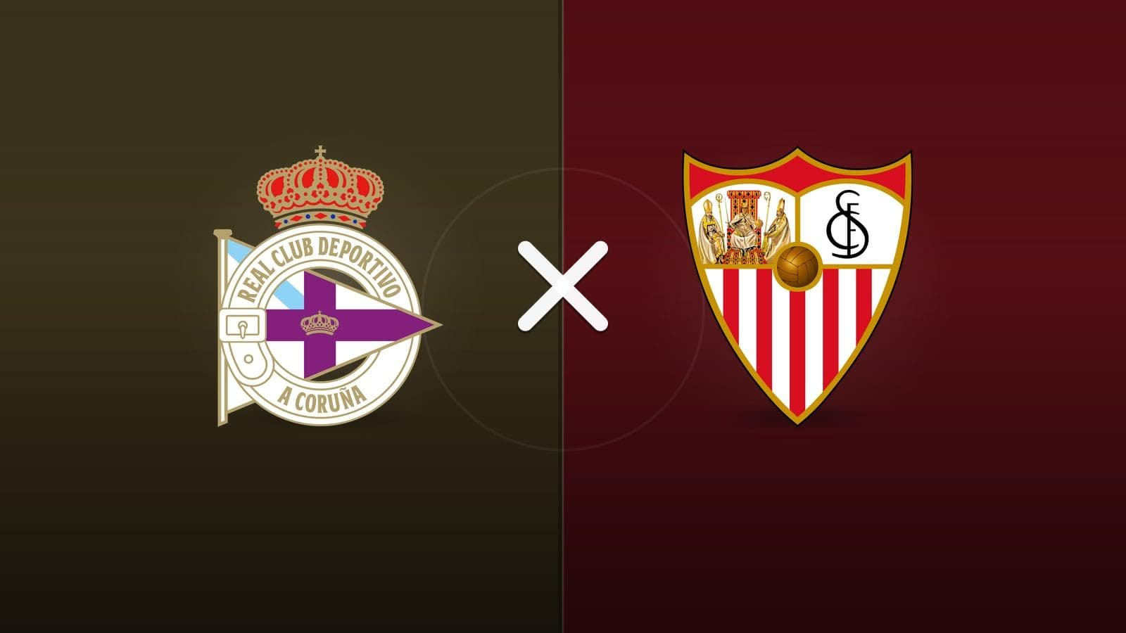 Deportivo La Coruna x Sevilla jogam hoje às 14h00 pela La Liga. Foto: Diário 24 Horas / Montagem