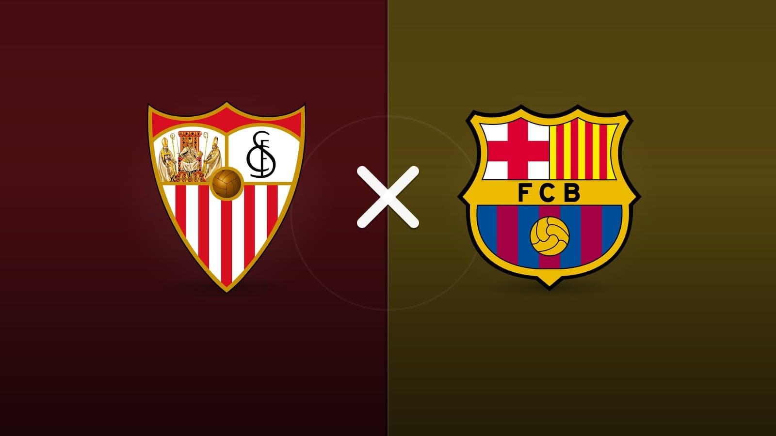 Sevilla x Barcelona jogam hoje às 16h00 pela La Liga. Foto: Diário 24 Horas / Montagem