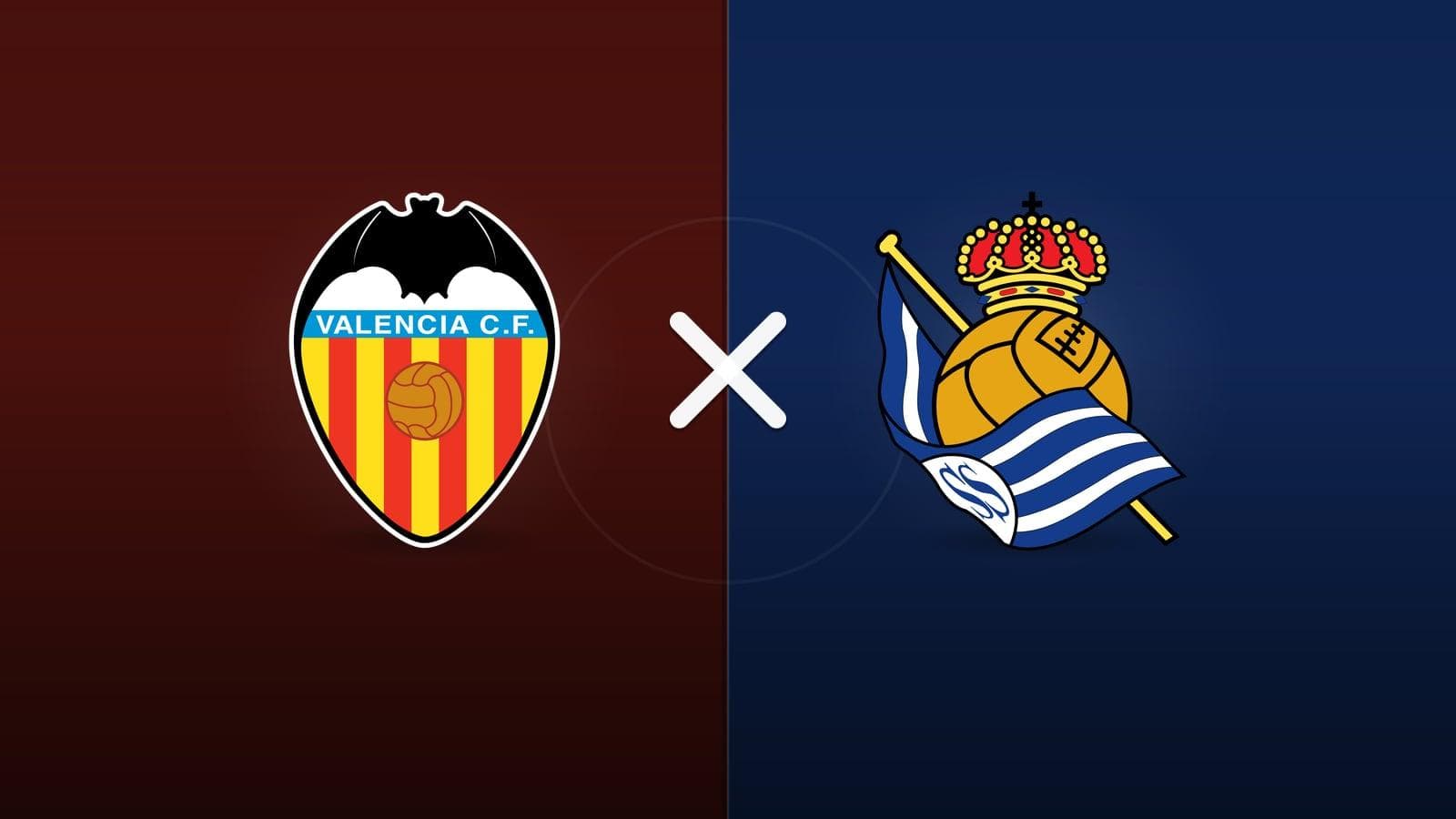 Valencia x Real Sociedad jogam hoje às 16h00 pela La Liga. Foto: Diário 24 Horas / Montagem