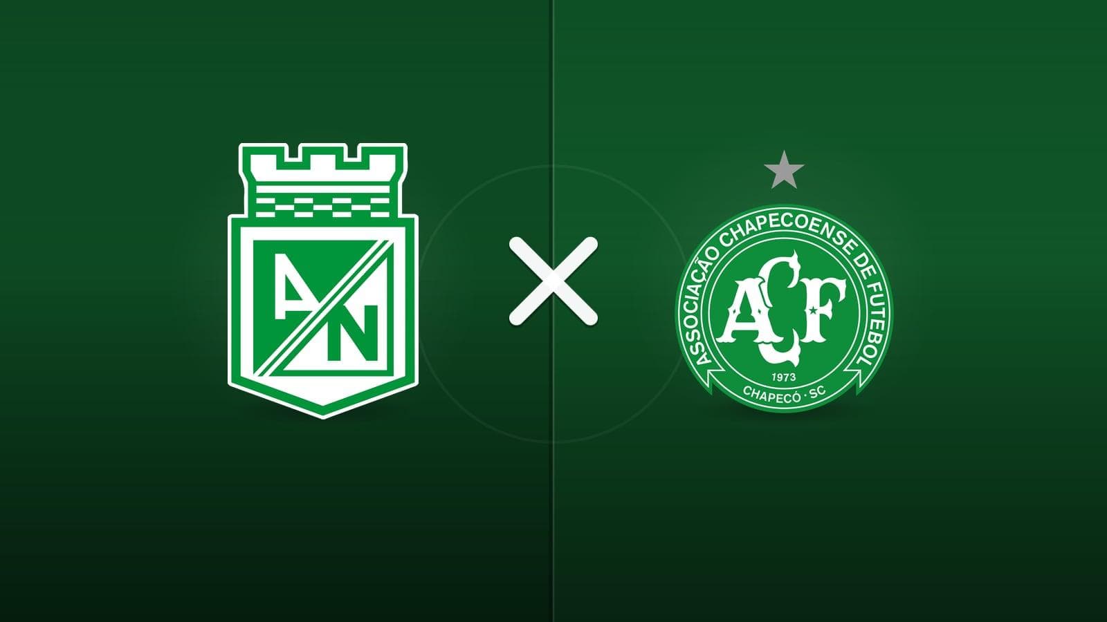 Atlético Nacional x Chapecoense jogam hoje às 17h30 pela Friendlies Clubs. Foto: Diário 24 Horas / Montagem