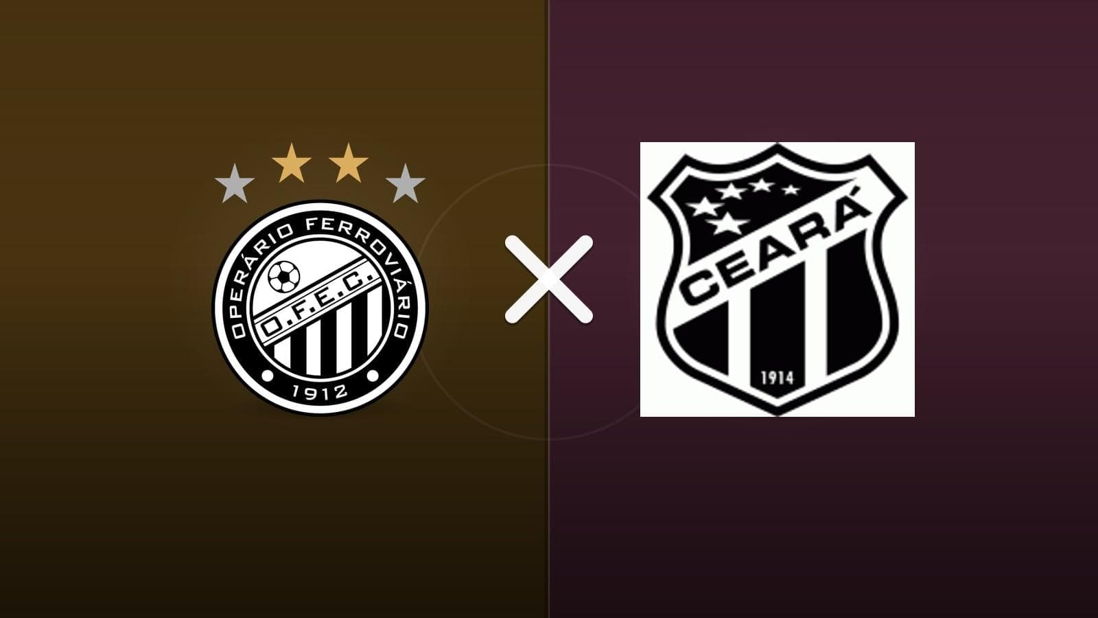 Operario-PR x Ceará jogam hoje às 16h30 pela Serie B. Foto: Diário 24 Horas / Montagem