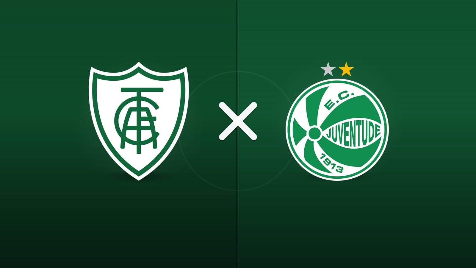 América Mineiro x Juventude jogam hoje às 19h30 pela Serie B. Foto: Diário 24 Horas / Montagem