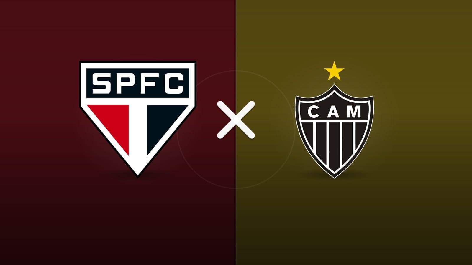 São Paulo x Atlético-MG jogam hoje às 18h30 pela Serie A. Foto: Diário 24 Horas / Montagem