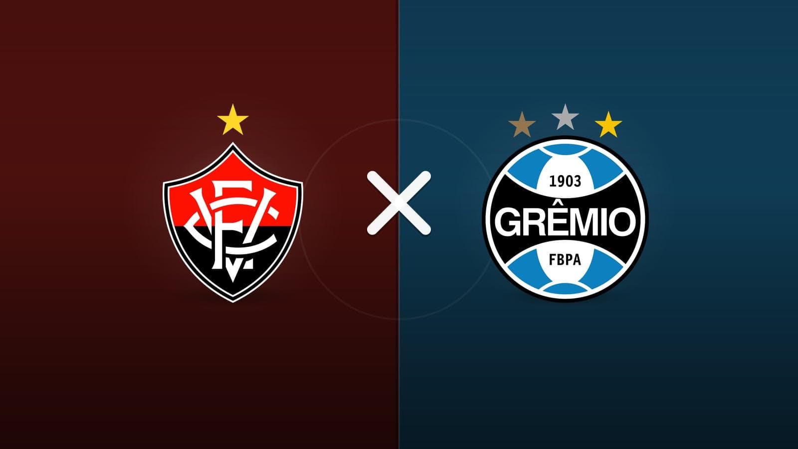 Vitória x Grêmio jogam hoje às 20h00 pela Serie A. Foto: Diário 24 Horas / Montagem