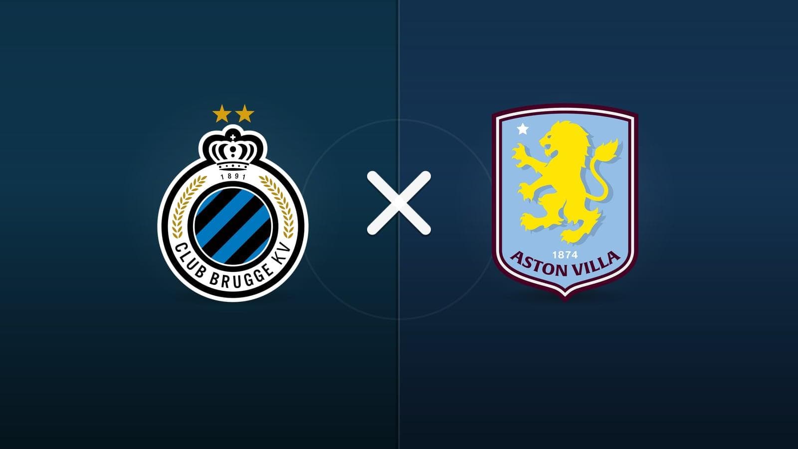 Club Brugge KV x Aston Villa jogam hoje às 13h45 pela UEFA Champions League. Foto: Diário 24 Horas / Montagem