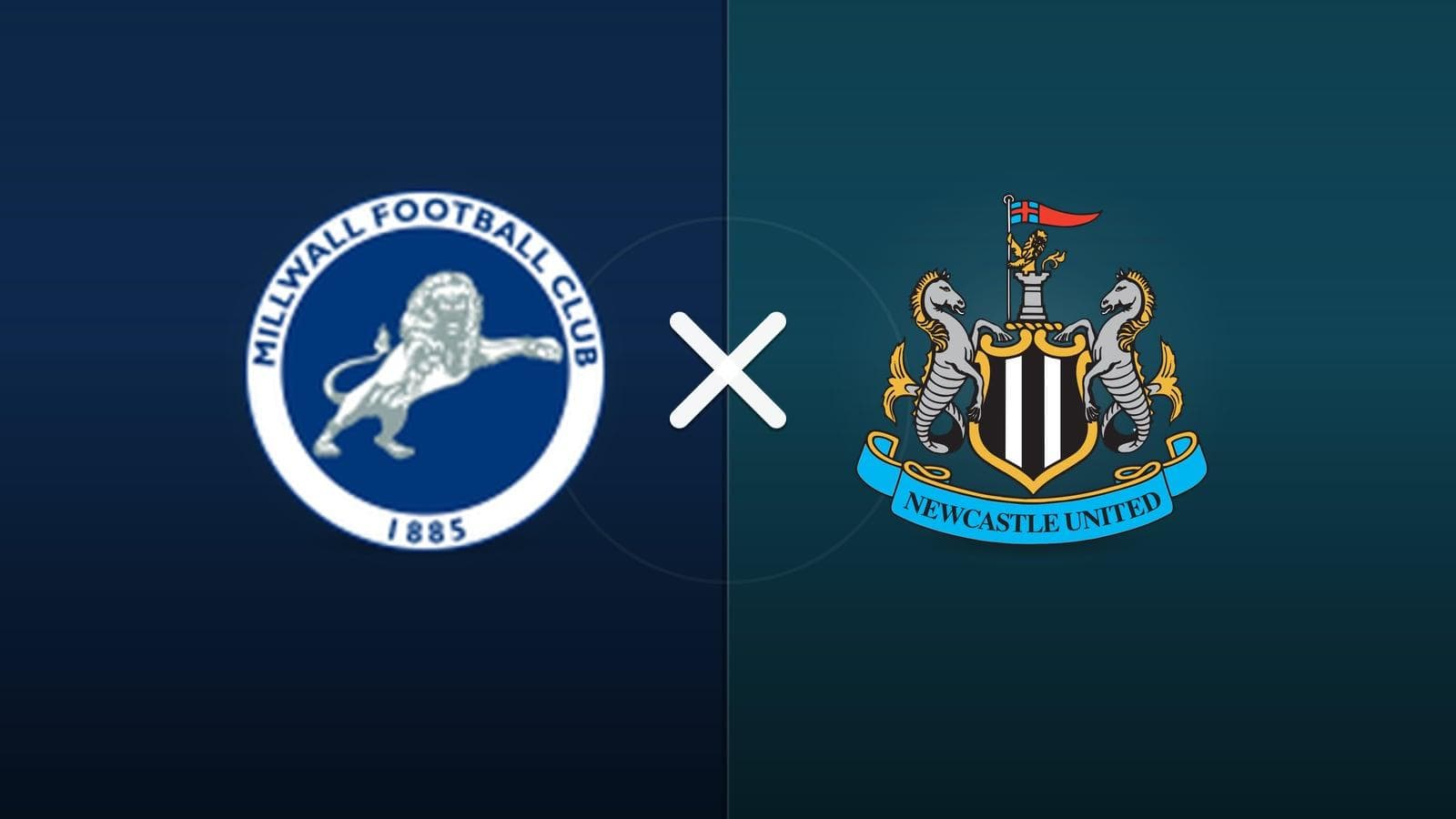 Millwall x Newcastle jogam hoje às 16h00 pela League Cup. Foto: Diário 24 Horas / Montagem