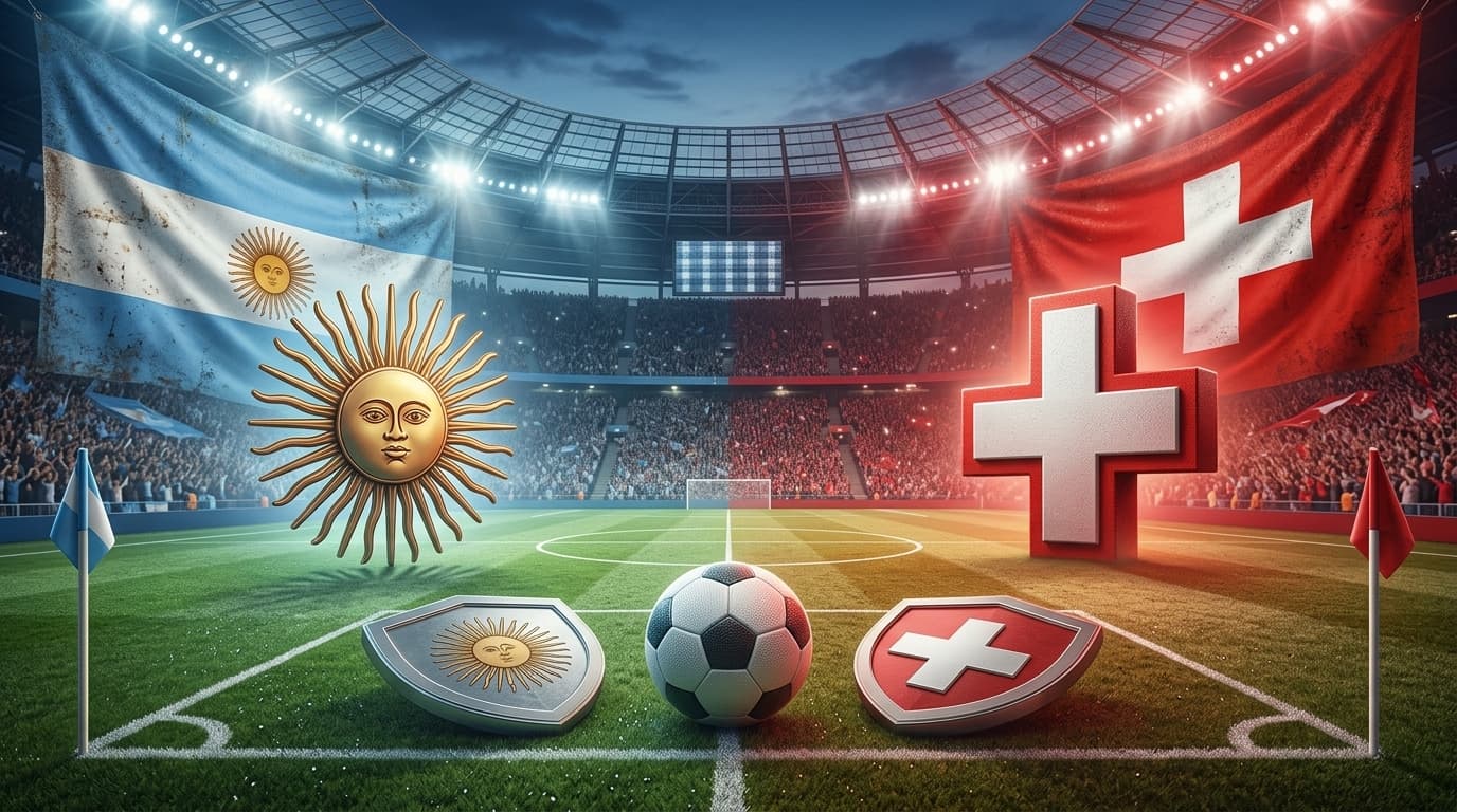 Argentina x Suíça jogam hoje às 22h00 pelas quartas de final da Copa do Mundo. Foto: Diário 24 Horas / Montagem