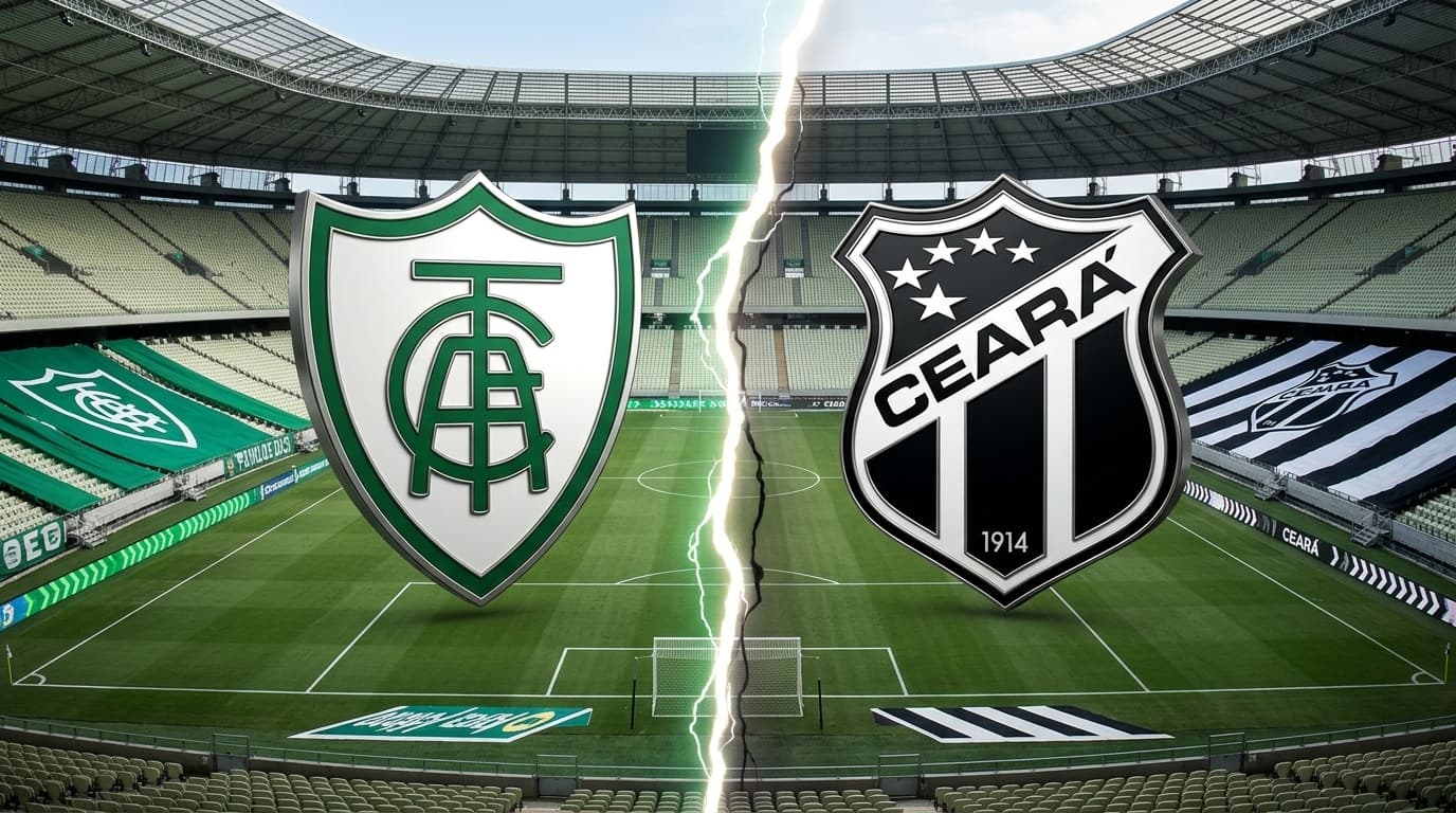 América-MG x Ceará jogam hoje às 19h00 pela Serie B. Foto: Diário 24 Horas / Montagem