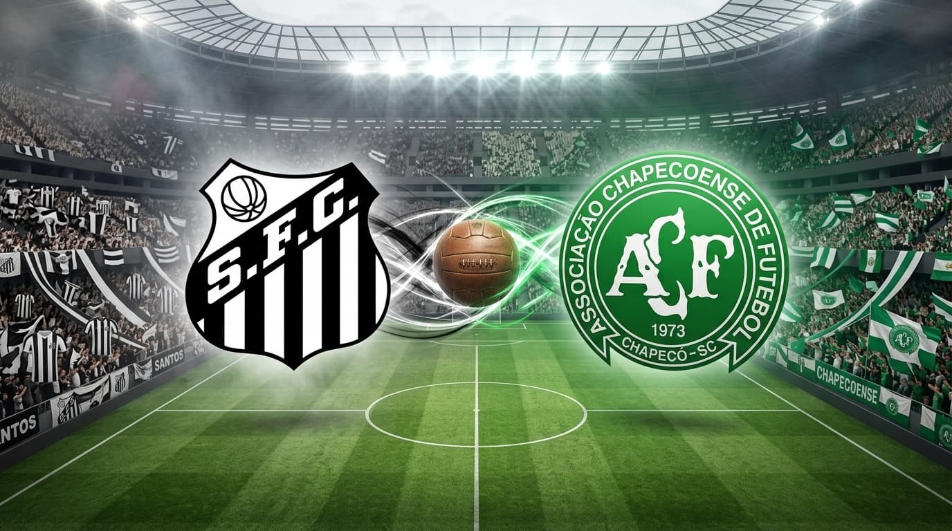 Santos x Chapecoense jogam hoje às 18h30 pela Serie A. Foto: Diário 24 Horas / Montagem